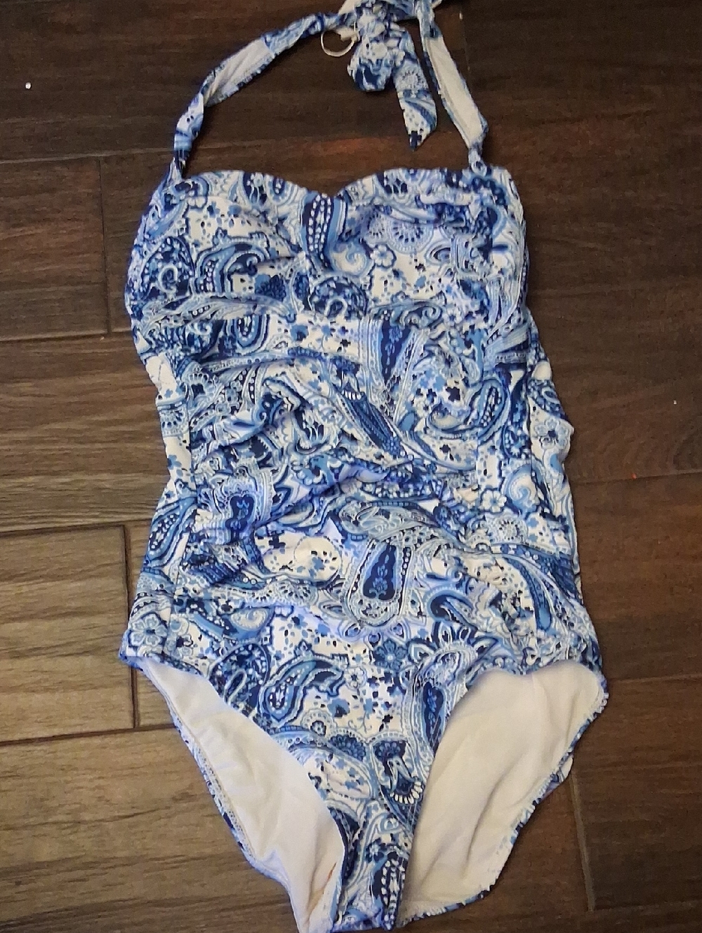 Blue Paisley One-Piece Swimsuit - Women 2